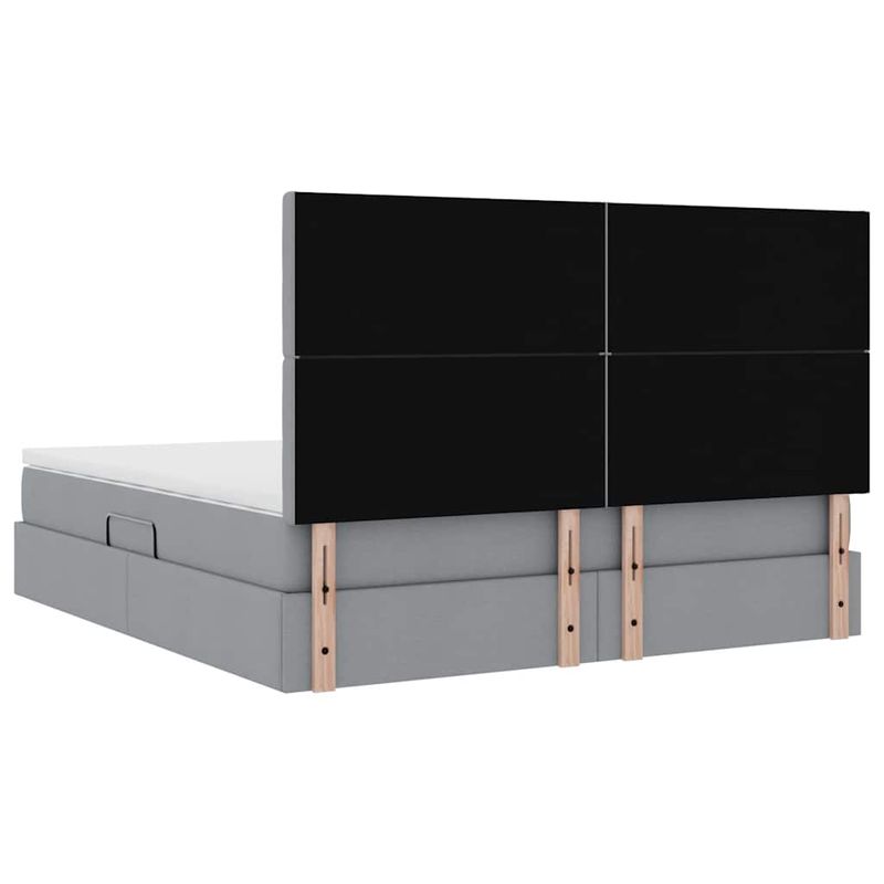 Casa si Gradina - Mobilier - Paturi si accesorii - Paturi - Pat cu lumini cu banda LED Gri deschis 160 x 200 cm tesatura - Infinity.ro