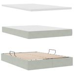 Casa si Gradina - Mobilier - Paturi si accesorii - Paturi - Pat cu lumini cu banda LED Gri deschis 140 x 200 cm Catifea - Infinity.ro