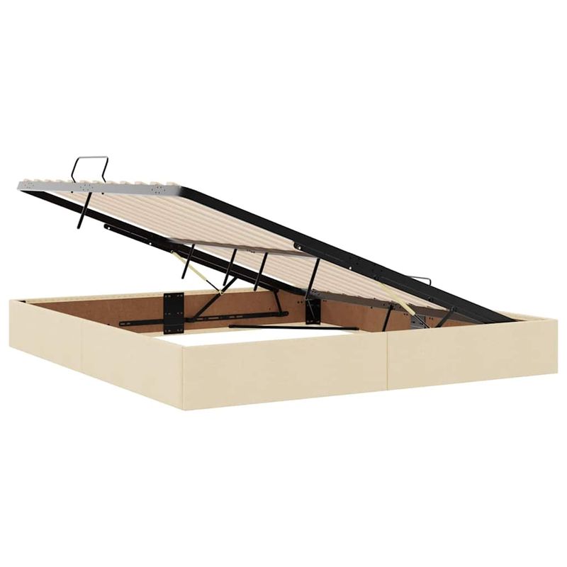 Casa si Gradina - Mobilier - Paturi si accesorii - Paturi - Pat cu lumini cu banda LED Creme 160 x 200 cm tesatura - Infinity.ro