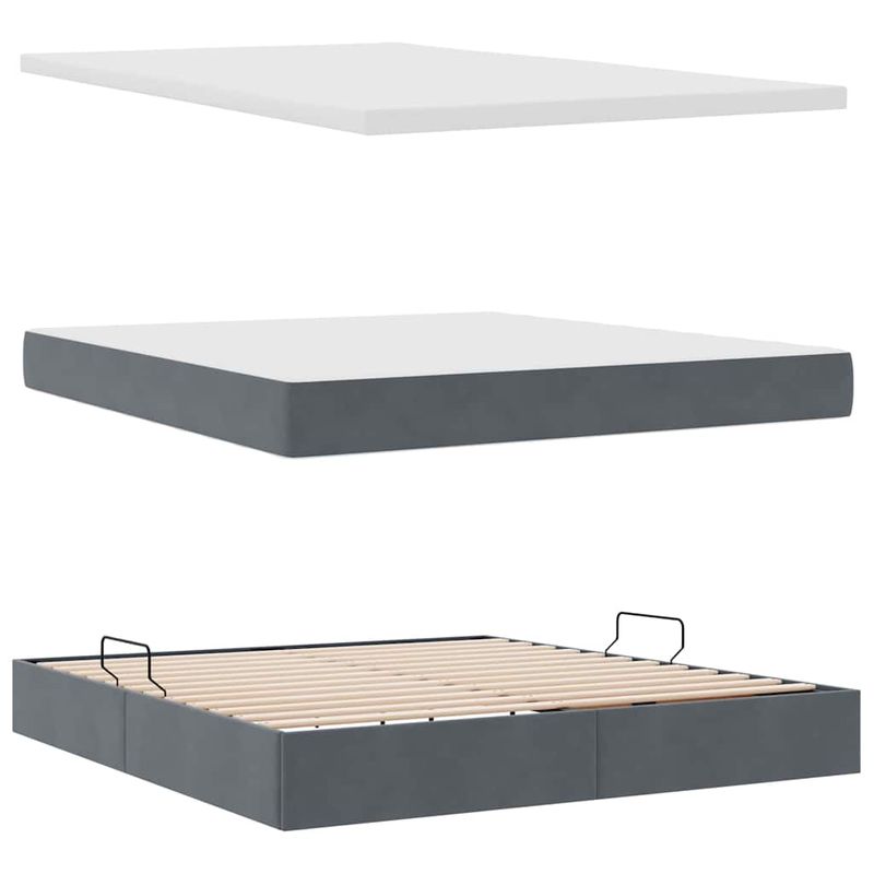 Casa si Gradina - Mobilier - Paturi si accesorii - Paturi - Pat cu lumini cu banda LED Gri inchis 180 x 200 cm Catifea - Infinity.ro