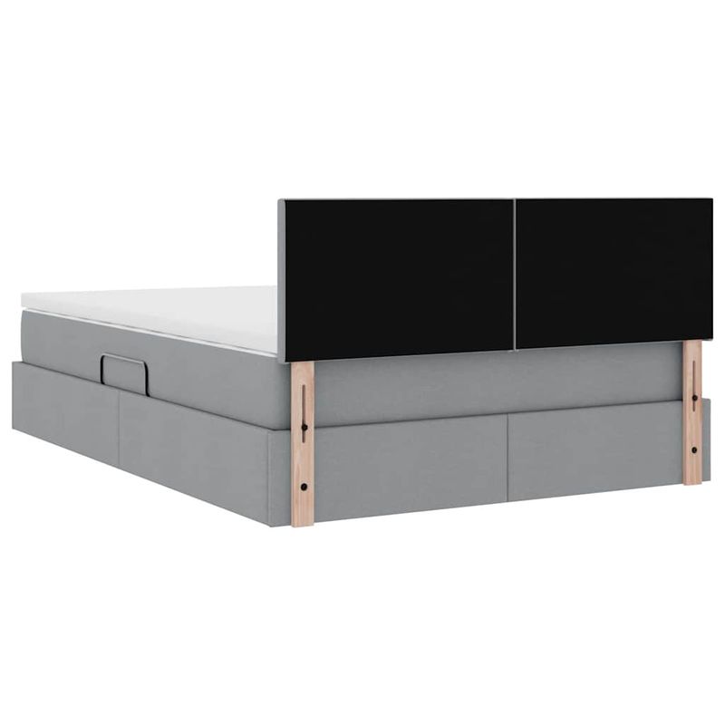 Casa si Gradina - Mobilier - Paturi si accesorii - Paturi - Pat cu lumini cu banda LED Gri deschis 140 x 190 cm tesatura - Infinity.ro