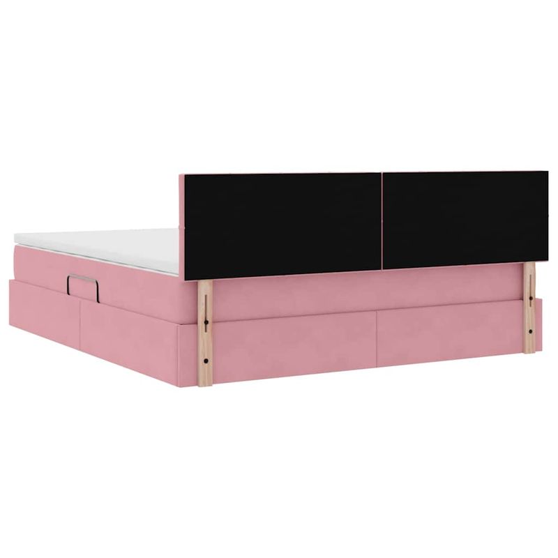 Casa si Gradina - Mobilier - Paturi si accesorii - Paturi - Pat cu lumini cu banda LED Roz 180 x 200 cm Catifea - Infinity.ro