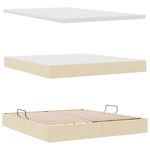 Casa si Gradina - Mobilier - Paturi si accesorii - Paturi - Pat cu lumini cu banda LED Creme 160 x 200 cm tesatura - Infinity.ro