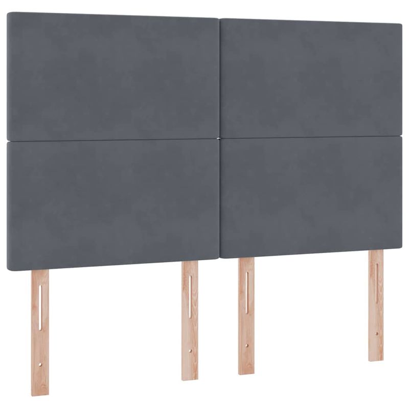 Casa si Gradina - Mobilier - Paturi si accesorii - Paturi - Pat cu lumini cu banda LED Gri inchis 140 x 190 cm Catifea - Infinity.ro