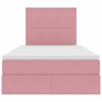 Casa si Gradina - Mobilier - Paturi si accesorii - Paturi - Pat cu lumini cu banda LED Roz 120 x 200 cm Catifea - Infinity.ro