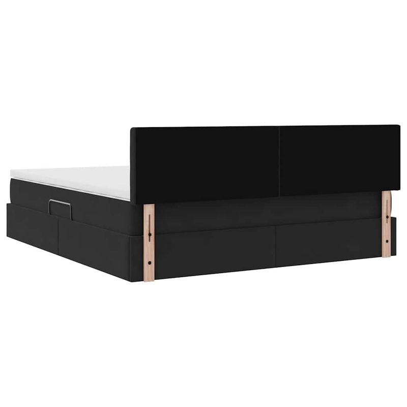 Casa si Gradina - Mobilier - Paturi si accesorii - Paturi - Pat cu lumini cu banda LED Negru 160 x 200 cm Catifea - Infinity.ro