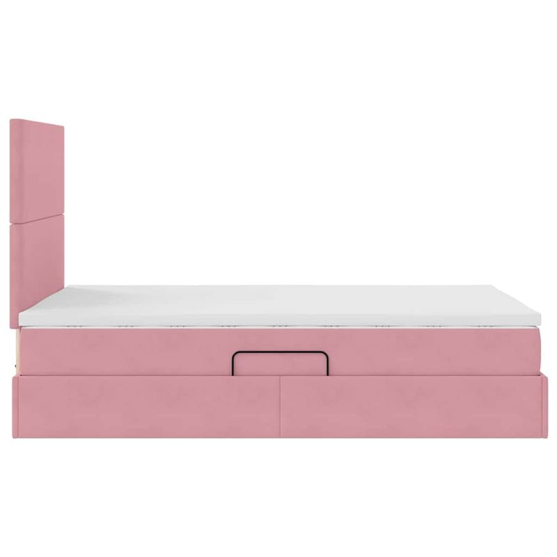Casa si Gradina - Mobilier - Paturi si accesorii - Paturi - Pat cu lumini cu banda LED Roz 120 x 200 cm Catifea - Infinity.ro