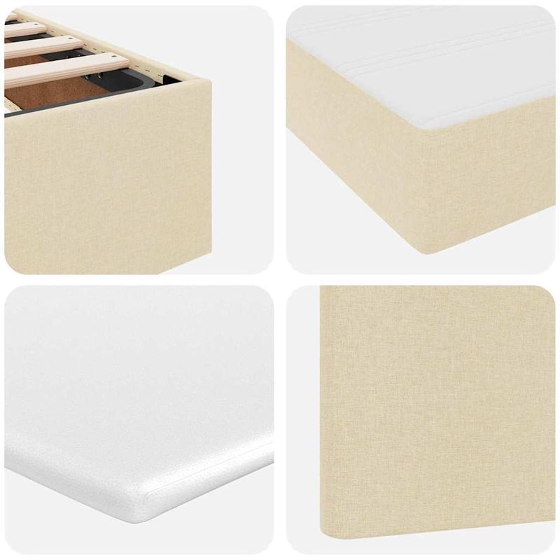 Casa si Gradina - Mobilier - Paturi si accesorii - Paturi - Pat cu lumini cu banda LED Creme 160 x 200 cm tesatura - Infinity.ro