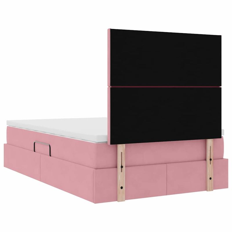Casa si Gradina - Mobilier - Paturi si accesorii - Paturi - Pat cu lumini cu banda LED Roz 120 x 200 cm Catifea - Infinity.ro