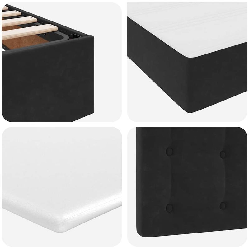 Casa si Gradina - Mobilier - Paturi si accesorii - Paturi - Pat cu lumini cu banda LED Negru 160 x 200 cm Catifea - Infinity.ro