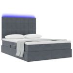 Casa si Gradina - Mobilier - Paturi si accesorii - Paturi - Pat cu lumini cu banda LED Gri inchis 140 x 200 cm Catifea - Infinity.ro