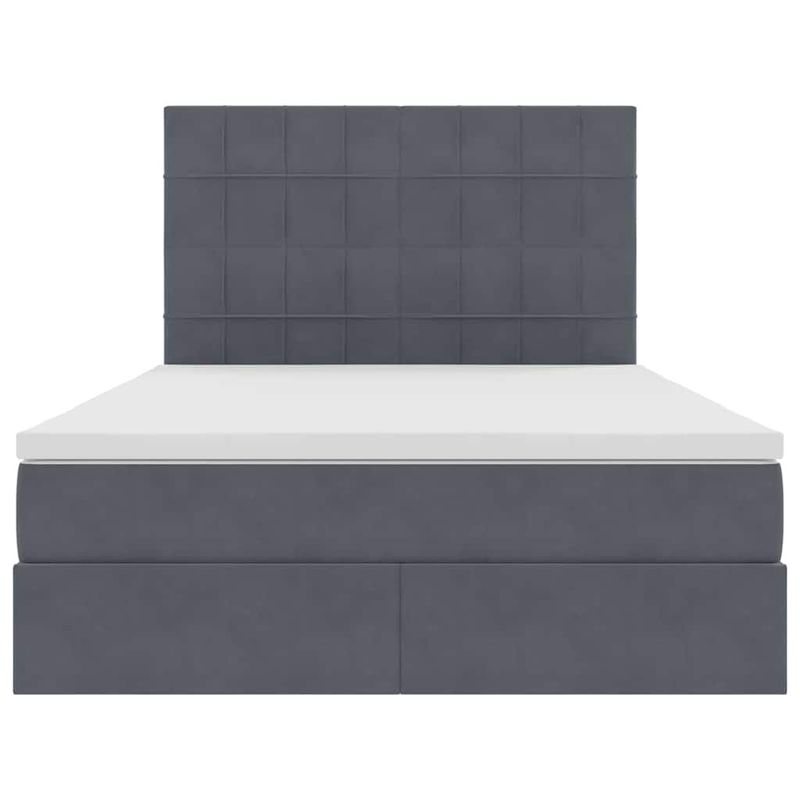 Casa si Gradina - Mobilier - Paturi si accesorii - Paturi - Pat cu lumini cu banda LED Gri inchis 140 x 200 cm Catifea - Infinity.ro