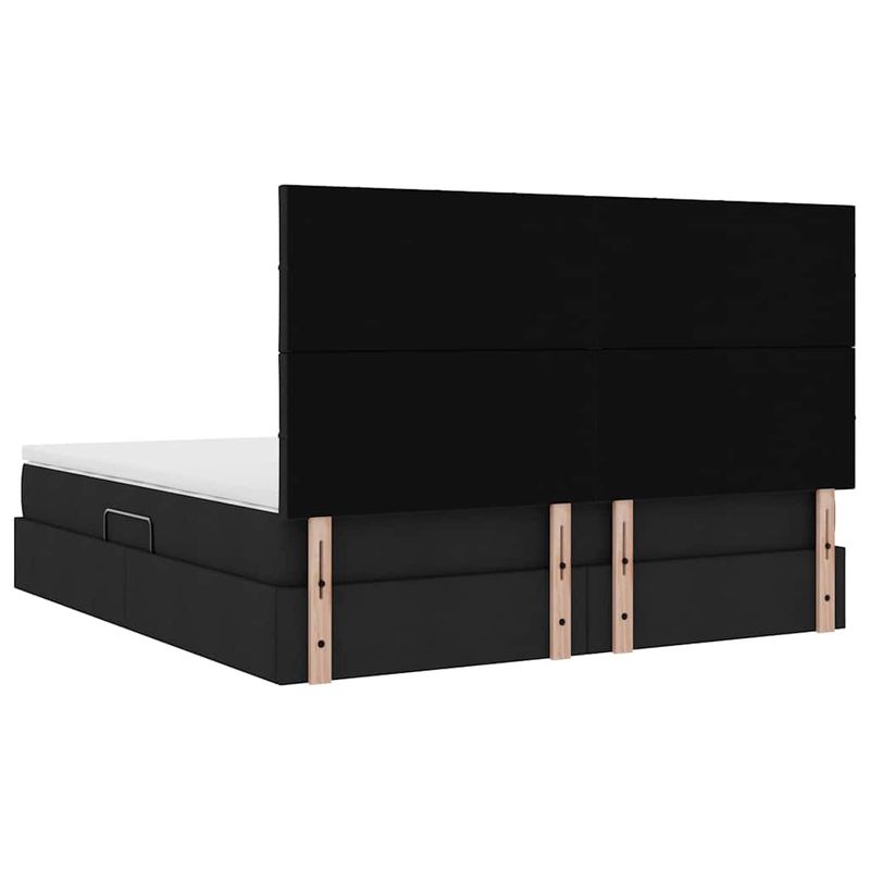 Casa si Gradina - Mobilier - Paturi si accesorii - Paturi - Pat cu lumini cu banda LED Negru 180 x 200 cm tesatura - Infinity.ro