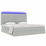 Casa si Gradina - Mobilier - Paturi si accesorii - Paturi - Pat cu lumini cu banda LED Gri deschis 200 x 200 cm Catifea - Infinity.ro