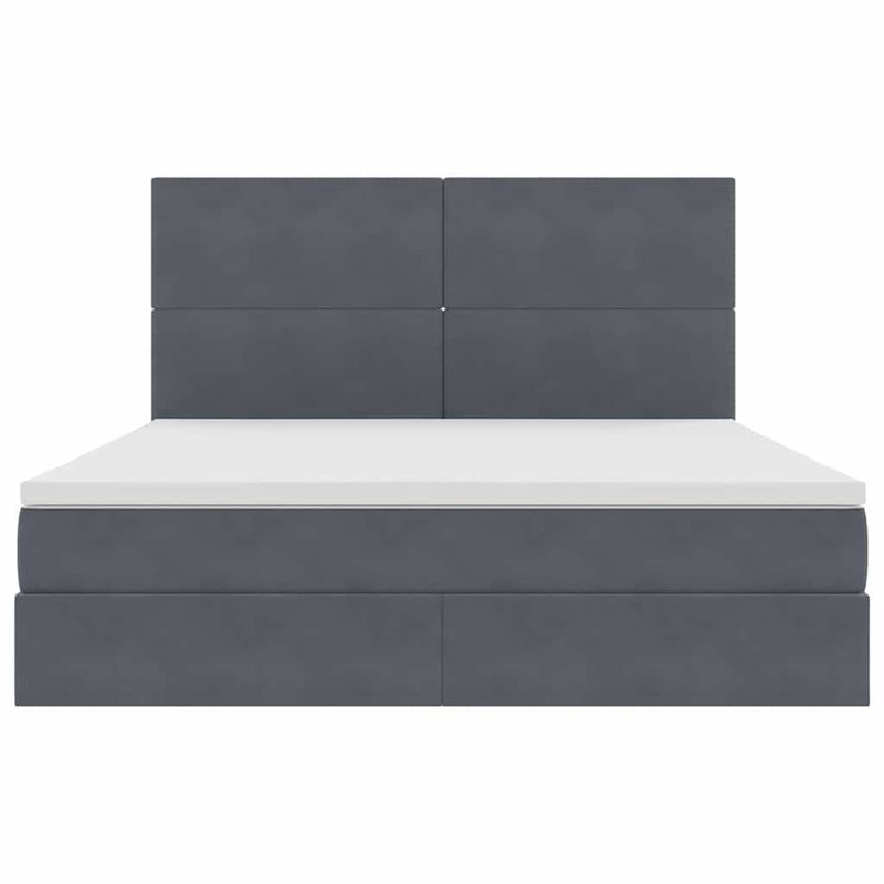 Casa si Gradina - Mobilier - Paturi si accesorii - Paturi - Pat cu lumini cu banda LED Gri inchis 180 x 200 cm Catifea - Infinity.ro