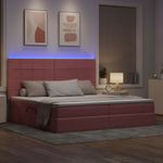 Casa si Gradina - Mobilier - Paturi si accesorii - Paturi - Pat cu lumini cu banda LED Roz 200 x 200 cm Catifea - Infinity.ro