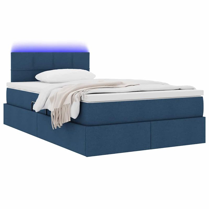 Casa si Gradina - Mobilier - Paturi si accesorii - Paturi - Pat cu lumini cu banda LED albastru 120 x 200 cm tesatura - Infinity.ro