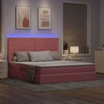 Casa si Gradina - Mobilier - Paturi si accesorii - Paturi - Pat cu lumini cu banda LED Roz 180 x 200 cm Catifea - Infinity.ro