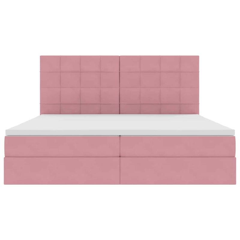 Casa si Gradina - Mobilier - Paturi si accesorii - Paturi - Pat cu lumini cu banda LED Roz 200 x 200 cm Catifea - Infinity.ro