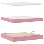 Casa si Gradina - Mobilier - Paturi si accesorii - Paturi - Pat cu lumini cu banda LED Roz 200 x 200 cm Catifea - Infinity.ro