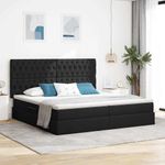 Casa si Gradina - Mobilier - Paturi si accesorii - Paturi - Pat cu lumini cu banda LED Negru 200 x 200 cm tesatura - Infinity.ro