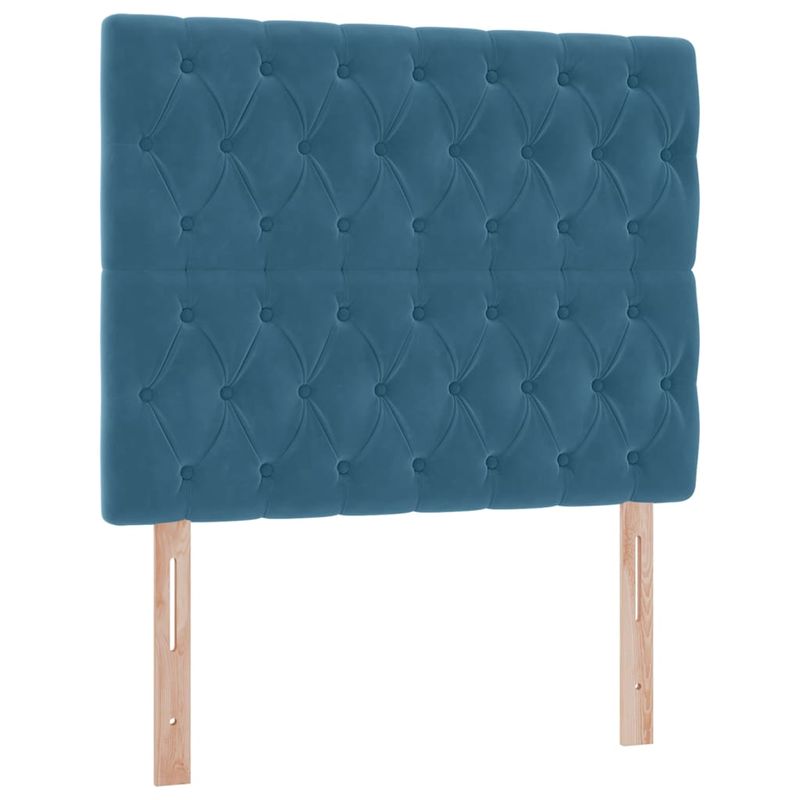 Casa si Gradina - Mobilier - Paturi si accesorii - Paturi - Pat cu lumini cu banda LED Albastru inchis 120 x 200 cm Catifea - Infinity.ro
