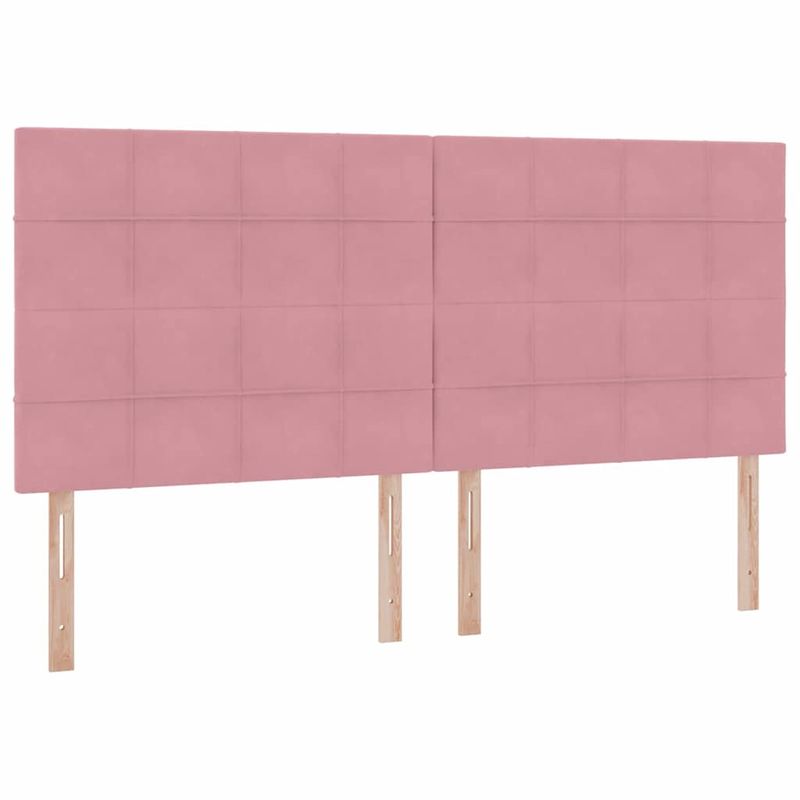 Casa si Gradina - Mobilier - Paturi si accesorii - Paturi - Pat cu lumini cu banda LED Roz 200 x 200 cm Catifea - Infinity.ro