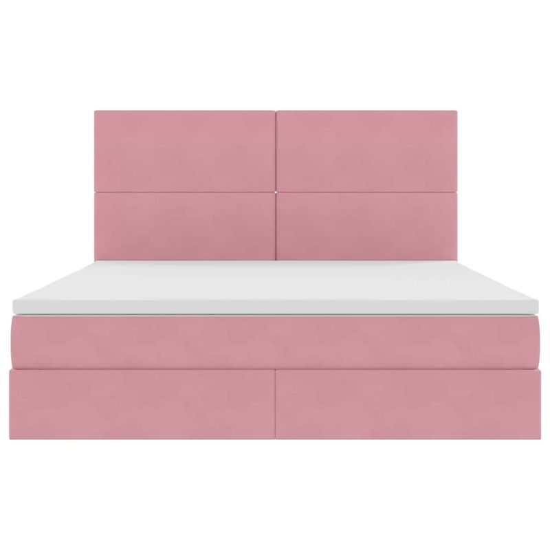 Casa si Gradina - Mobilier - Paturi si accesorii - Paturi - Pat cu lumini cu banda LED Roz 180 x 200 cm Catifea - Infinity.ro