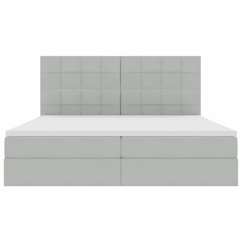 Casa si Gradina - Mobilier - Paturi si accesorii - Paturi - Pat cu lumini cu banda LED Gri deschis 200 x 200 cm Catifea - Infinity.ro