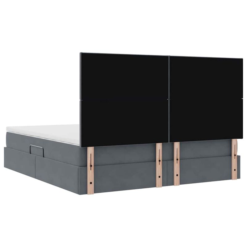Casa si Gradina - Mobilier - Paturi si accesorii - Paturi - Pat cu lumini cu banda LED Gri inchis 180 x 200 cm Catifea - Infinity.ro