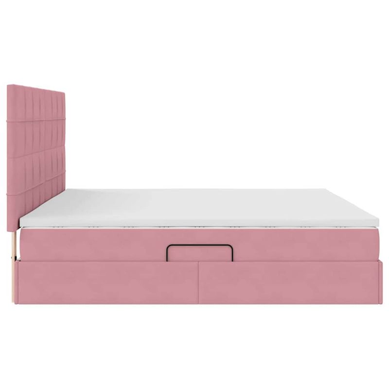 Casa si Gradina - Mobilier - Paturi si accesorii - Paturi - Pat cu lumini cu banda LED Roz 200 x 200 cm Catifea - Infinity.ro