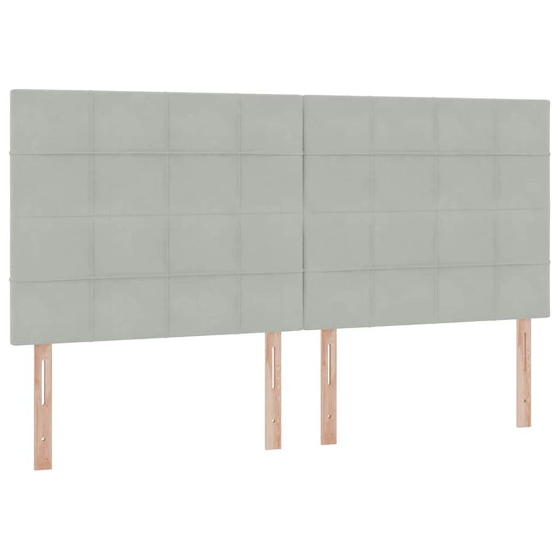 Casa si Gradina - Mobilier - Paturi si accesorii - Paturi - Pat cu lumini cu banda LED Gri deschis 200 x 200 cm Catifea - Infinity.ro