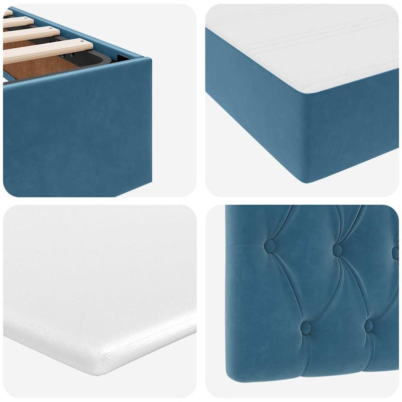 Casa si Gradina - Mobilier - Paturi si accesorii - Paturi - Pat cu lumini cu banda LED Albastru inchis 120 x 200 cm Catifea - Infinity.ro
