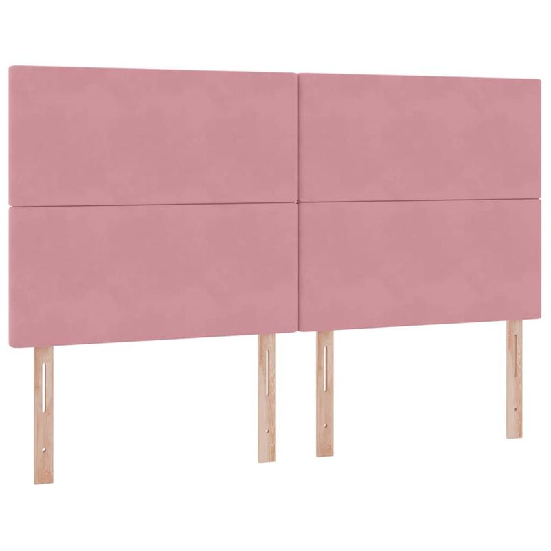 Casa si Gradina - Mobilier - Paturi si accesorii - Paturi - Pat cu lumini cu banda LED Roz 180 x 200 cm Catifea - Infinity.ro