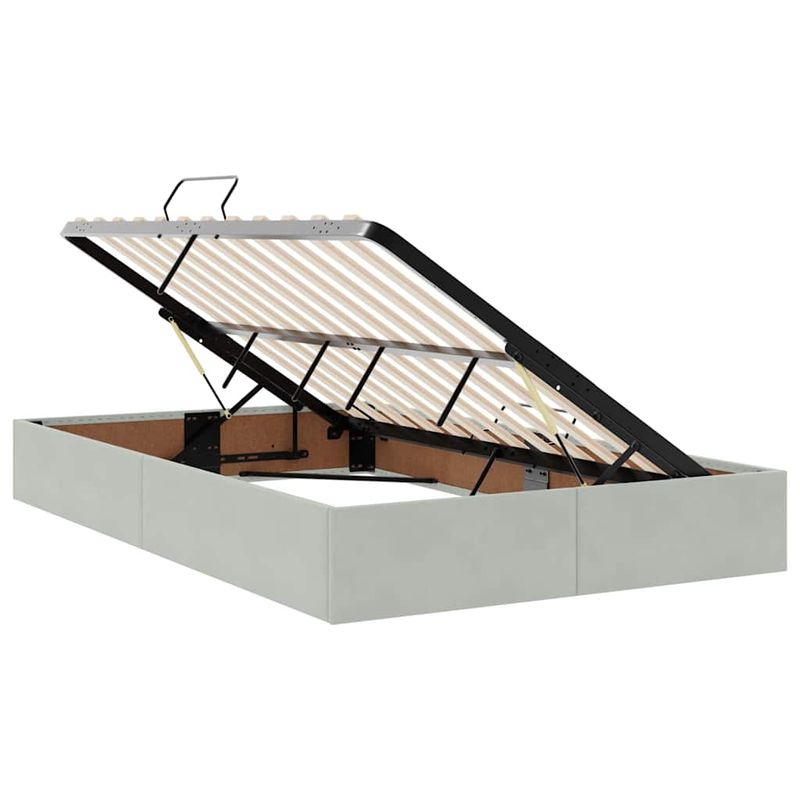 Casa si Gradina - Mobilier - Paturi si accesorii - Paturi - Pat cu lumini cu banda LED Gri deschis 120 x 200 cm Catifea - Infinity.ro