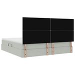 Casa si Gradina - Mobilier - Paturi si accesorii - Paturi - Pat cu lumini cu banda LED Gri deschis 200 x 200 cm Catifea - Infinity.ro