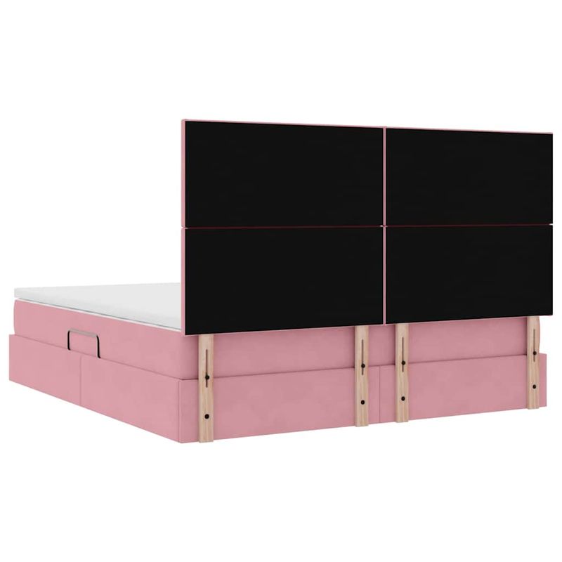 Casa si Gradina - Mobilier - Paturi si accesorii - Paturi - Pat cu lumini cu banda LED Roz 180 x 200 cm Catifea - Infinity.ro