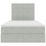 Casa si Gradina - Mobilier - Paturi si accesorii - Paturi - Pat cu lumini cu banda LED Gri deschis 120 x 200 cm Catifea - Infinity.ro