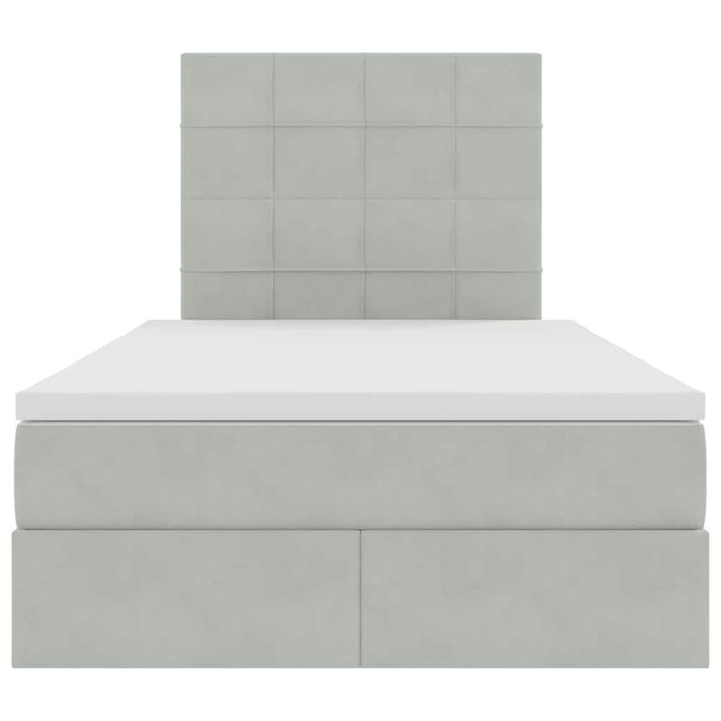 Casa si Gradina - Mobilier - Paturi si accesorii - Paturi - Pat cu lumini cu banda LED Gri deschis 120 x 200 cm Catifea - Infinity.ro