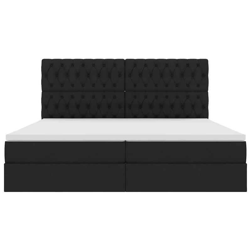 Casa si Gradina - Mobilier - Paturi si accesorii - Paturi - Pat cu lumini cu banda LED Negru 200 x 200 cm tesatura - Infinity.ro