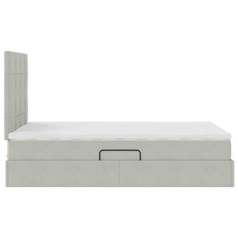 Casa si Gradina - Mobilier - Paturi si accesorii - Paturi - Pat cu lumini cu banda LED Gri deschis 120 x 200 cm Catifea - Infinity.ro