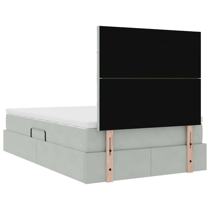 Casa si Gradina - Mobilier - Paturi si accesorii - Paturi - Pat cu lumini cu banda LED Gri deschis 120 x 200 cm Catifea - Infinity.ro