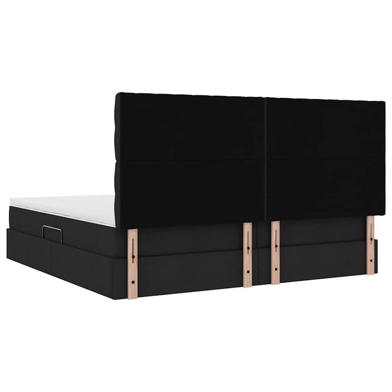 Casa si Gradina - Mobilier - Paturi si accesorii - Paturi - Pat cu lumini cu banda LED Negru 200 x 200 cm tesatura - Infinity.ro