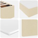 Casa si Gradina - Mobilier - Paturi si accesorii - Paturi - Pat cu lumini cu banda LED Creme 140 x 200 cm tesatura - Infinity.ro