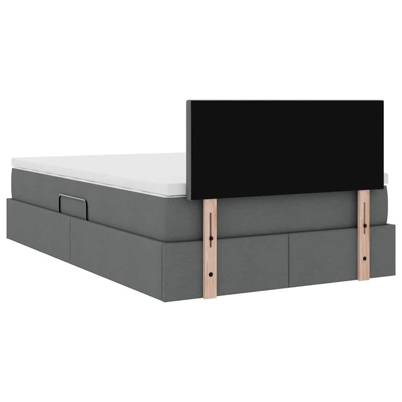 Casa si Gradina - Mobilier - Paturi si accesorii - Paturi - Pat cu lumini cu banda LED Gri inchis 120 x 200 cm tesatura - Infinity.ro