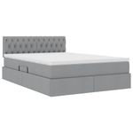 Casa si Gradina - Mobilier - Paturi si accesorii - Paturi - Pat cu lumini cu banda LED Gri deschis 140 x 190 cm tesatura - Infinity.ro