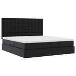 Casa si Gradina - Mobilier - Paturi si accesorii - Paturi - Pat cu lumini cu banda LED cu headboard Negru 160 x 200 cm PVC - Infinity.ro