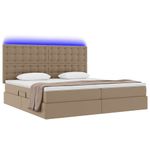 Casa si Gradina - Mobilier - Paturi si accesorii - Paturi - Pat cu lumini cu banda LED Cappuccino 200 x 200 cm PVC - Infinity.ro