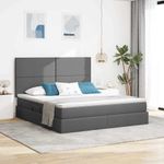Casa si Gradina - Mobilier - Paturi si accesorii - Paturi - Pat cu lumini cu banda LED Gri inchis 180 x 200 cm tesatura - Infinity.ro