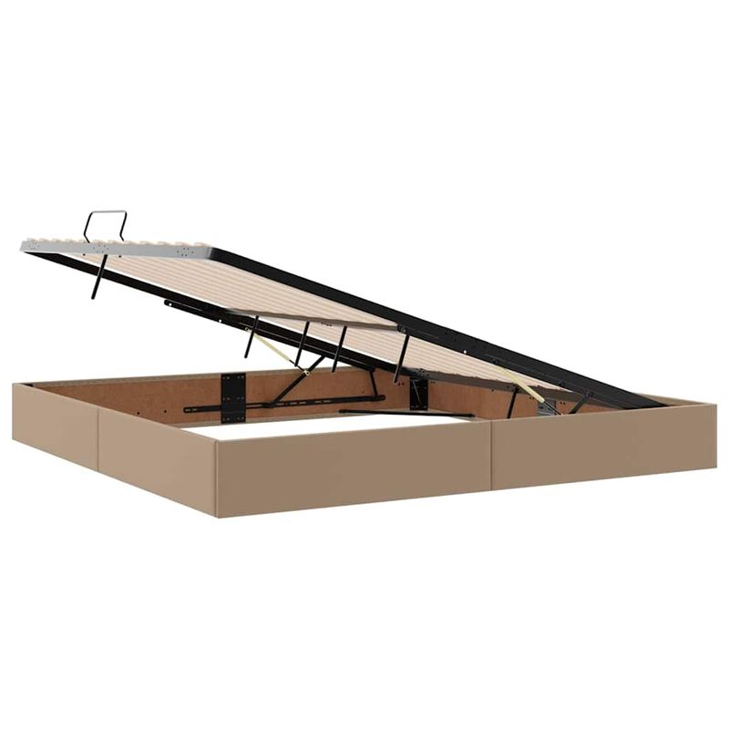 Casa si Gradina - Mobilier - Paturi si accesorii - Paturi - Pat cu lumini cu banda LED Cappuccino 200 x 200 cm PVC - Infinity.ro